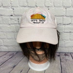 Pink Hat Cap Women Let's Taco 'Bout It Embroidered Ladies - STAINS READ